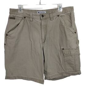M742) Columbia Sportswear Khaki  Men's Carpenter Cargo Shorts Size 36